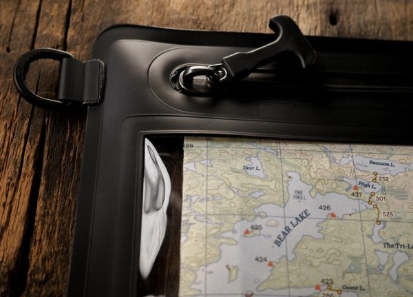 Paddler's Map Case with close up of waterproof zipper