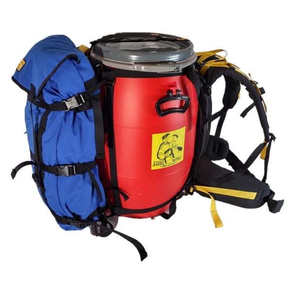 TREKKER pack connected to barrel harness - view from side above