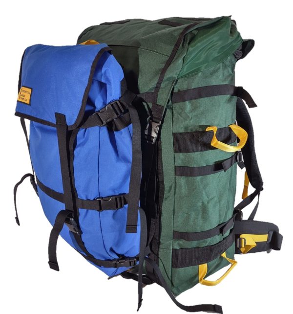 TREKKER Pack connected to a Canoe/Portage pack - back side view