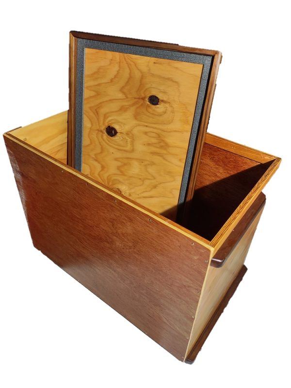 Wanigan varnished with the lid open